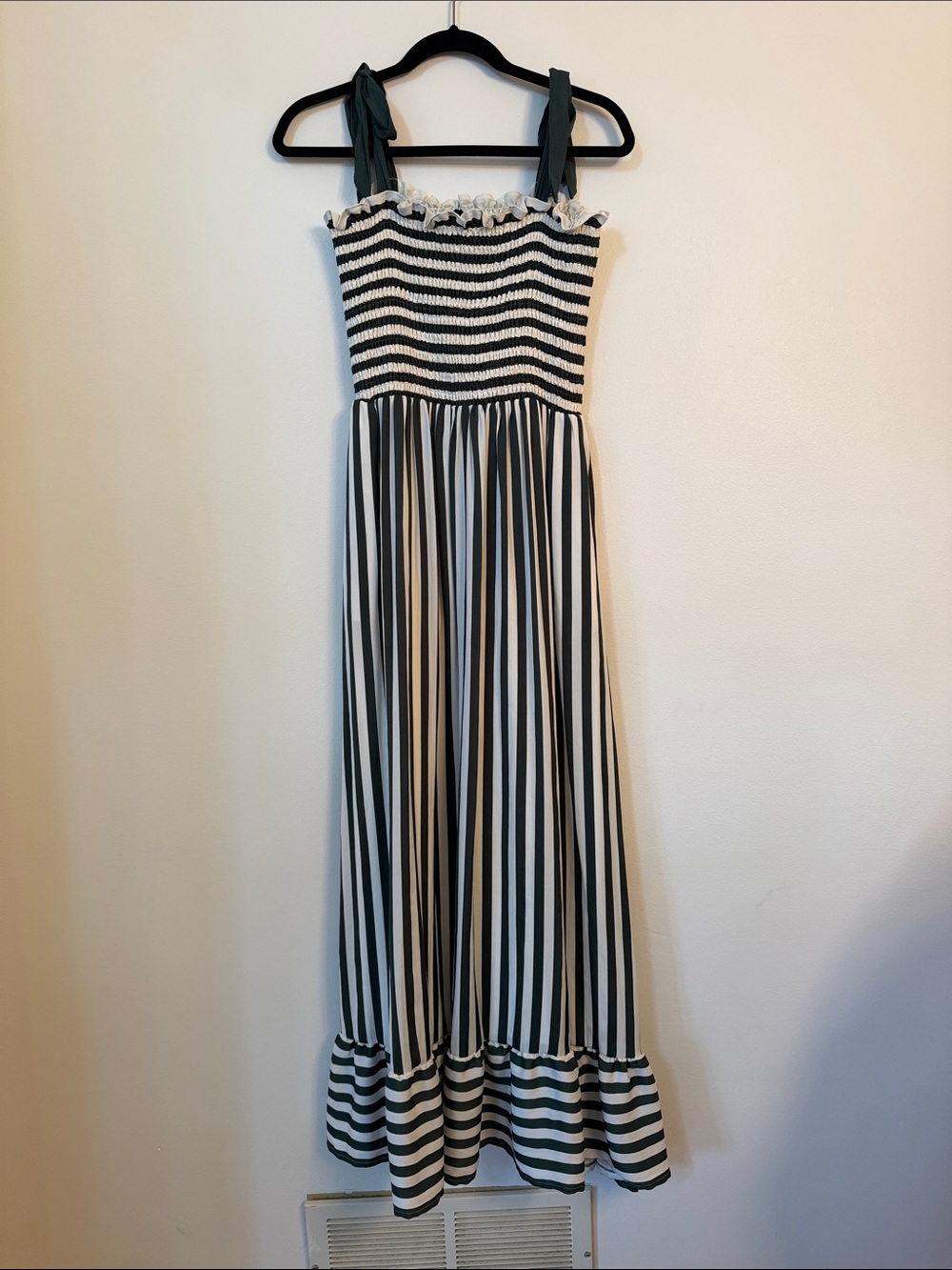 Summersalt Green and White Striped Maxi